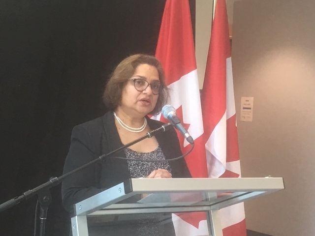 Charu Kaushic, scientific director of the Institute of Infection and Immunity at McMaster University, spoke during Friday's official opening.