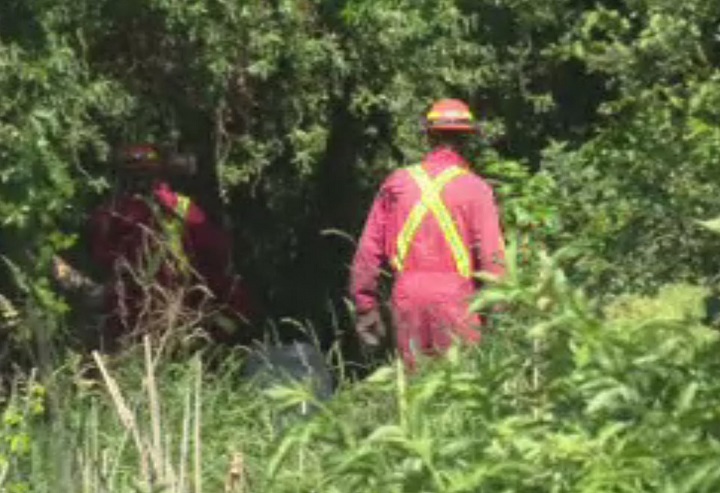 Kelowna fire crews were called to a bush blaze in a homeless camp near the Okanagan Rail Trail on Friday morning. The fire was quickly contained.