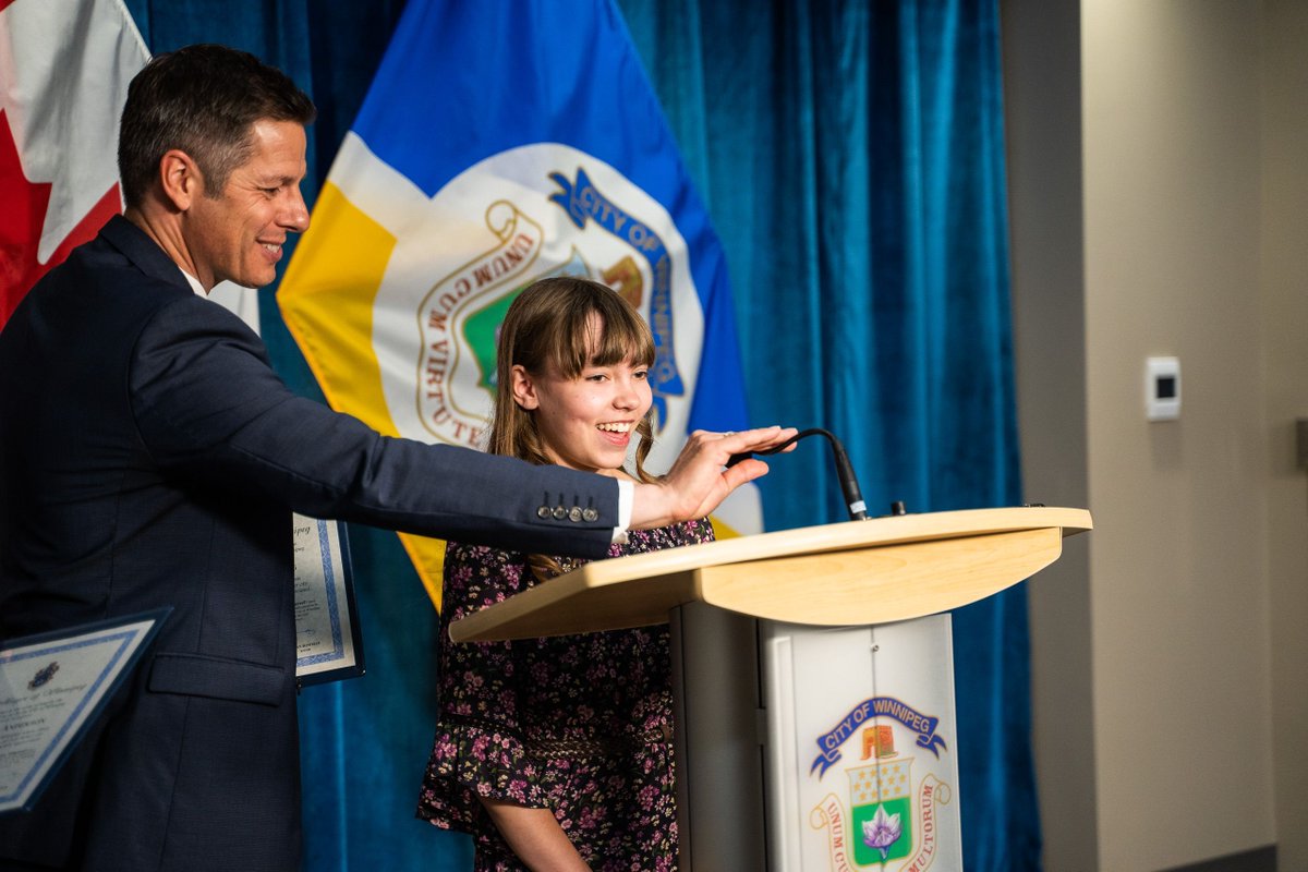 Mayor Brian Bowman announced the appointment of Winnipeg's Kid Mayor, Sadie Armstrong, on Thursday.