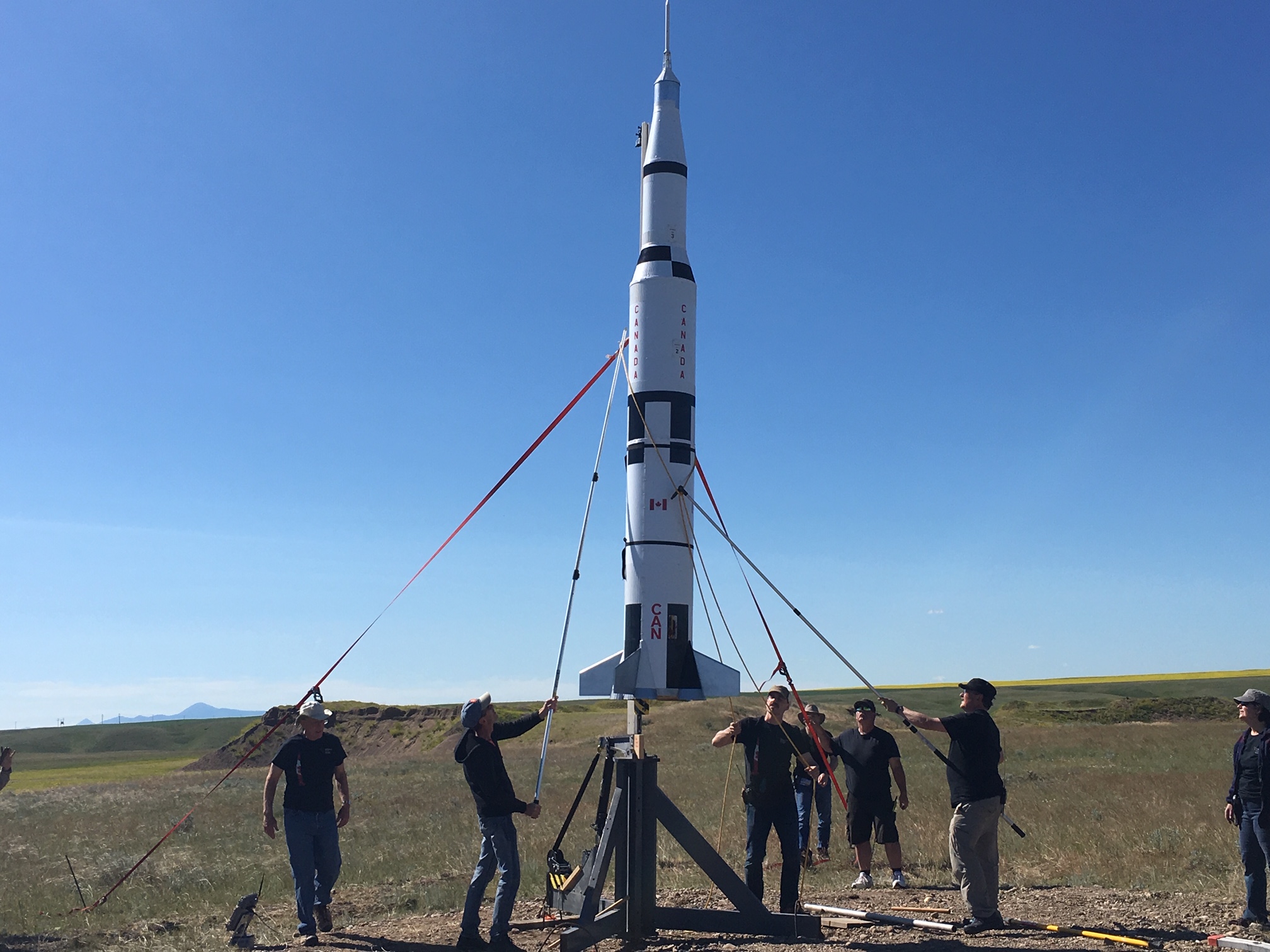 Saturn V rocket model launched in southern Alberta to celebrate