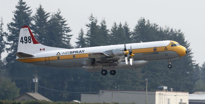 A file photo of a Lockheed L-188A Electra water bomber.