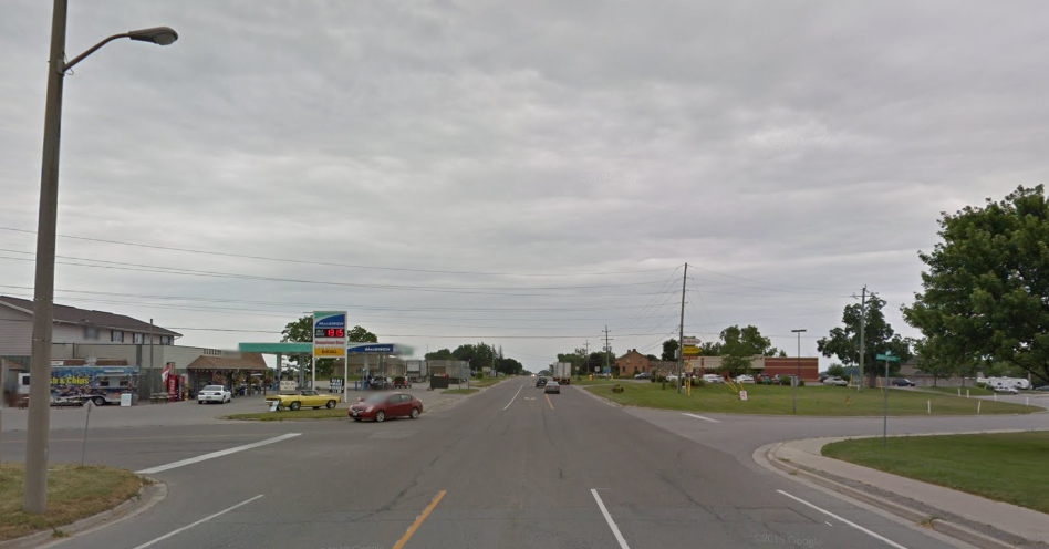 The intersection of Richmond Street (Hwy. 4) and Saintsbury Line in Lucan Biddulph.