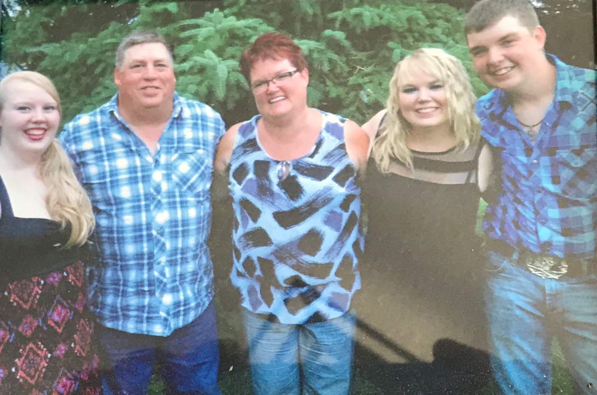 The Levick family. Martina Levick (second from right) was killed in a workplace incident in Dewberry, Alta. on June 13, 2017.