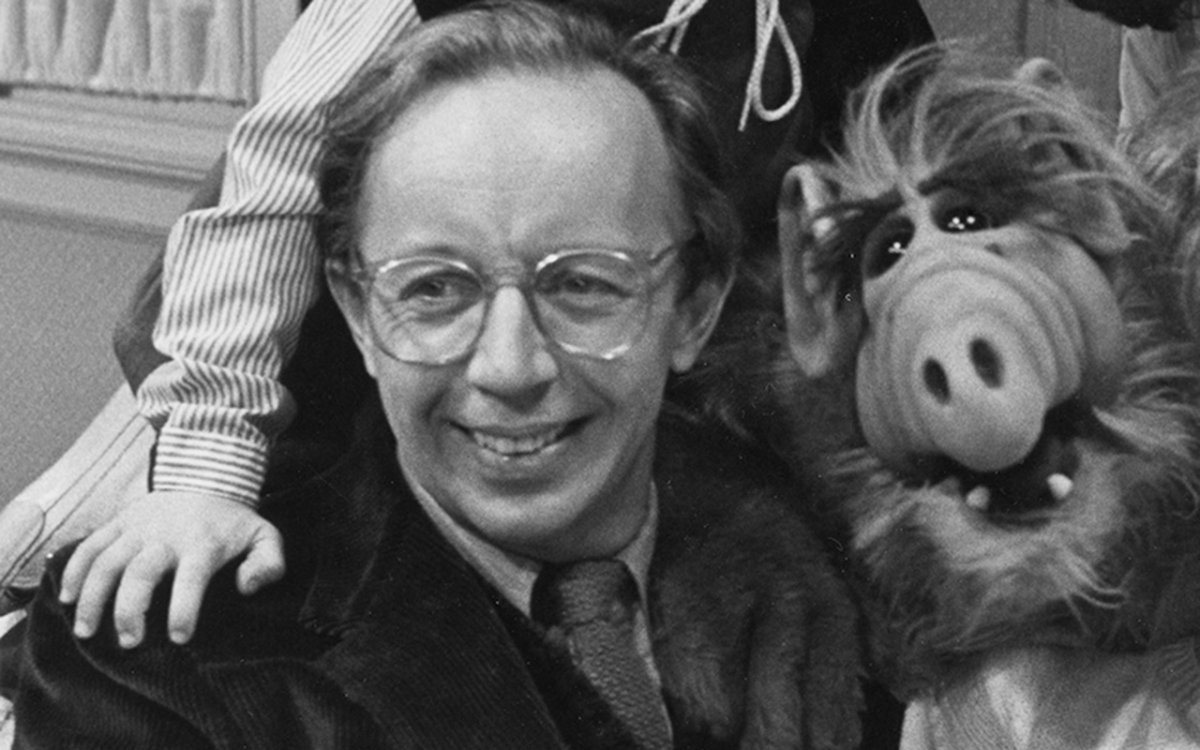 Max Wright with ALF, a.k.a. Alien Life Form, in a still from the TV show 'ALF' on May 23, 1986 in Los Angeles, Calif.