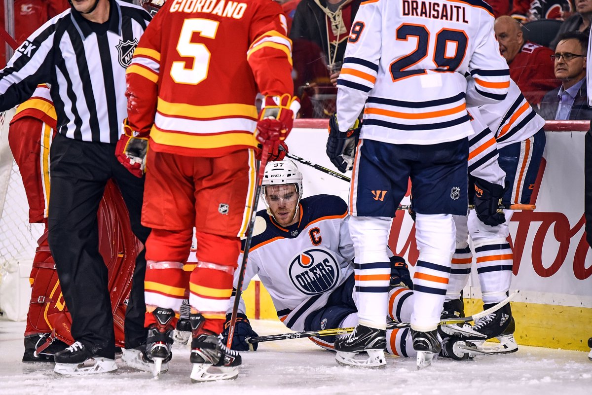 Oilers captain Connor McDavid mum on recovery from scary knee injury
