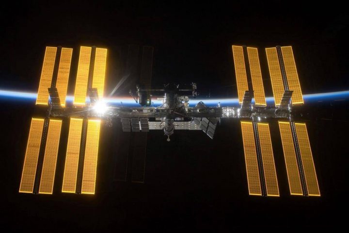 This March 25, 2009 photo provided by NASA shows the International Space Station seen from the Space Shuttle Discovery during separation.