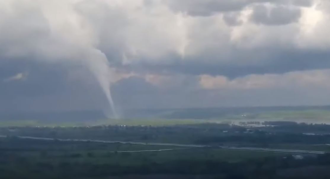 A pilot captured footage from the air of a funnel cloud that ripped through Ottawa's east end over the weekend.