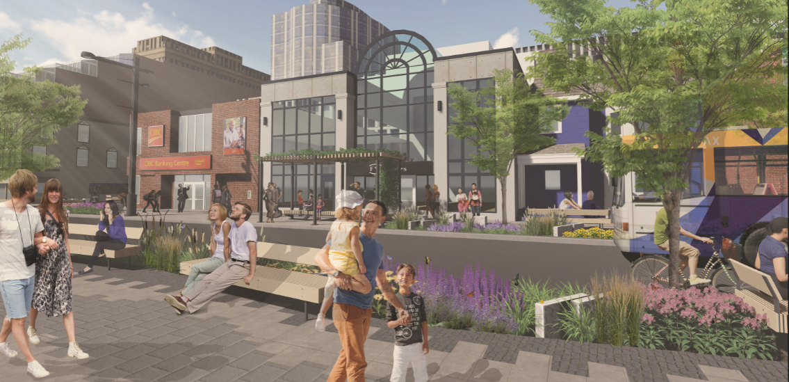 A concept drawing of the Pocket Park design.