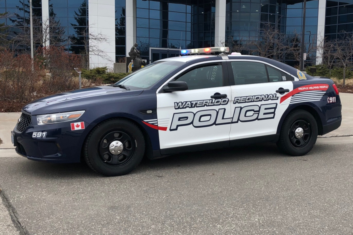 1 Man Charged After Hateful Graffiti Located In Waterloo Business   Police Cruiser 1 