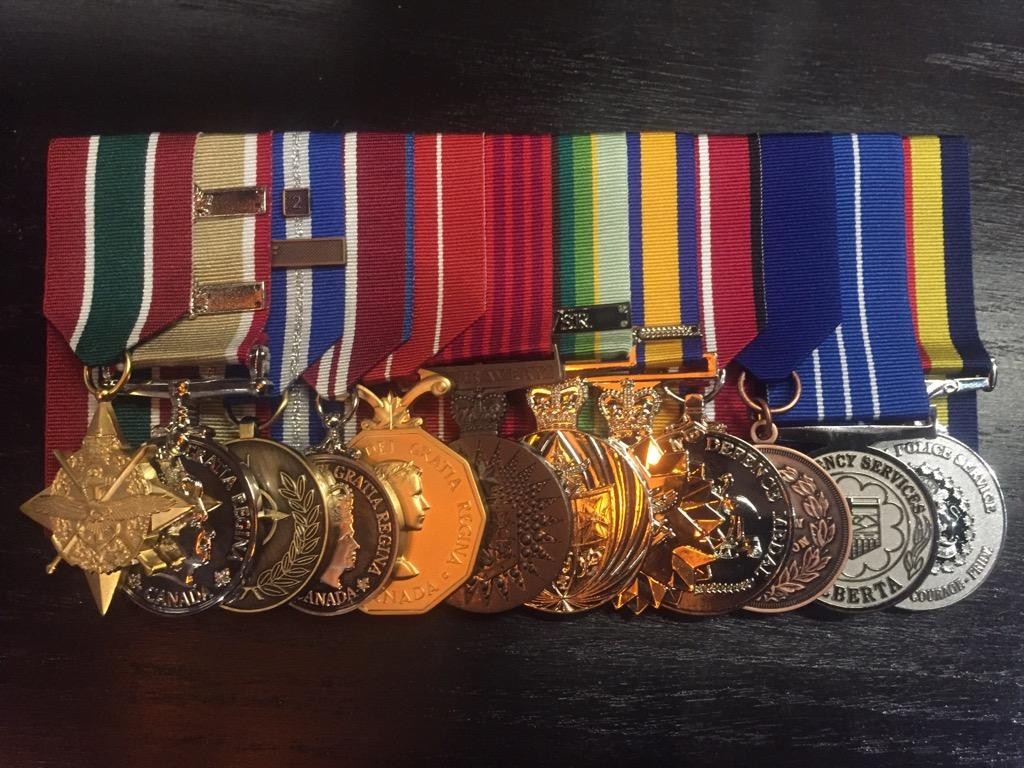 An example of police medals stolen from a Calgary officer on Friday.