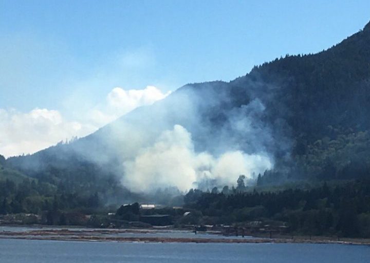 Crews are battling a fire near Port Mellon, B.C.