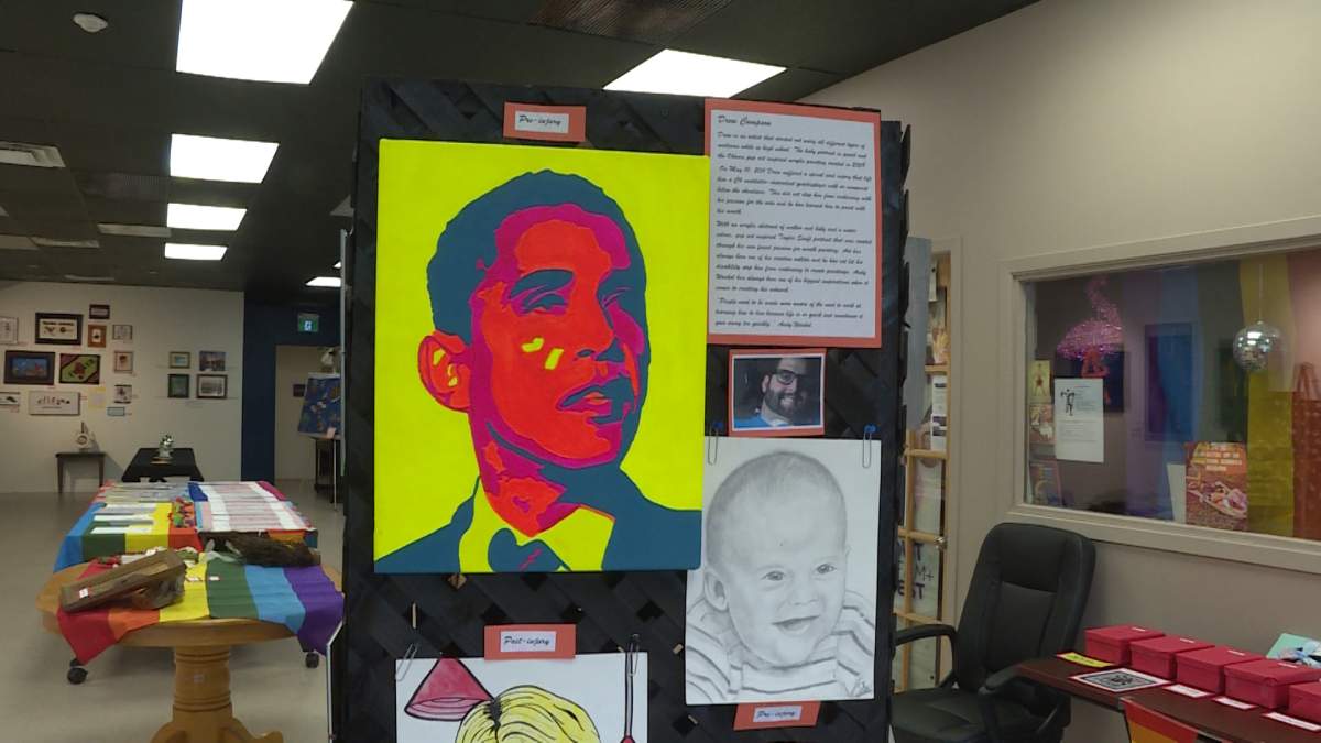 A local artist's work is displayed at Kingston's HARS Queer Art Show.