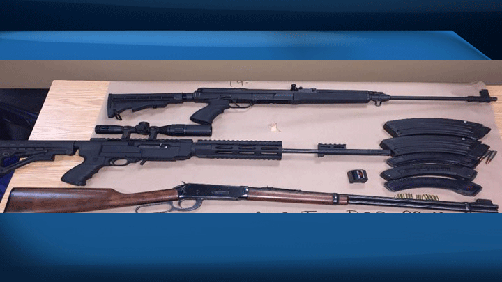 A duffel bag containing guns was seized by Prince Albert police on June 7, 2019.