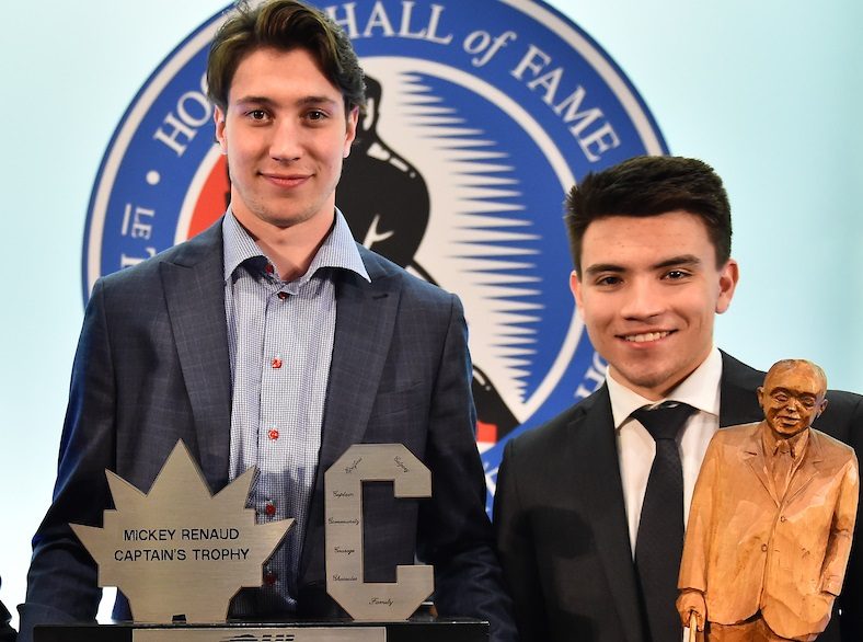 Isaac Ratcliffe and Nick Suzuki were recognized at the OHL Awards banquet this week at the Hockey Hall of Fame in Toronto.