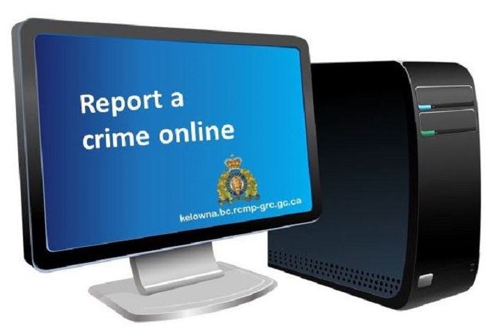 B.C. RCMP say Kelowna is part of a pilot project involving citizens reporting crimes online instead of reporting them directly to their local police detachment.