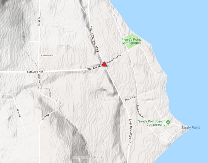 The incident along the highway is at 50th Avenue Northwest and Pierres Point Road.