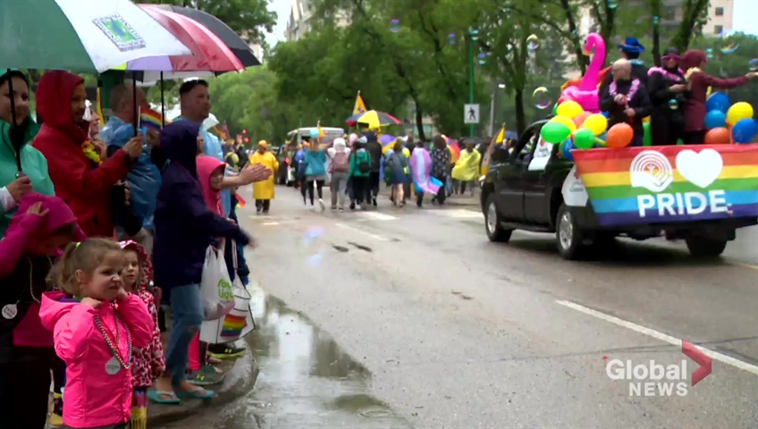Spectators lined the streets of Saskatoon for last year's Pride parade.