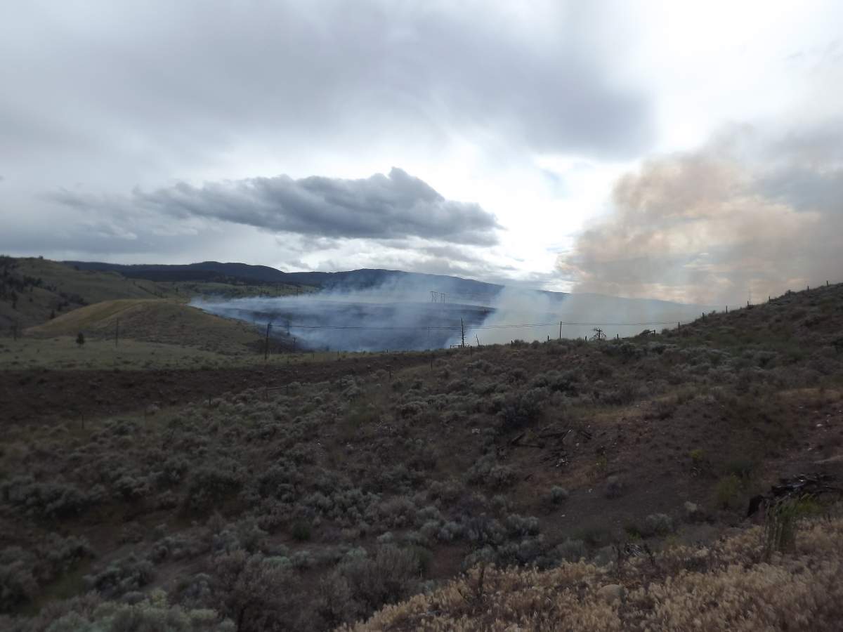 Smoke billows from a wildfire near Savona, B.C. Wednesday, June 5, 2019.