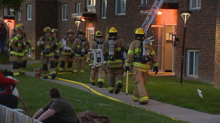 Calgary fire crews responded to smoke coming from a second-floor window in the complex at the 300 block of 99 Avenue S.E. on Saturday at 9:35 p.m.