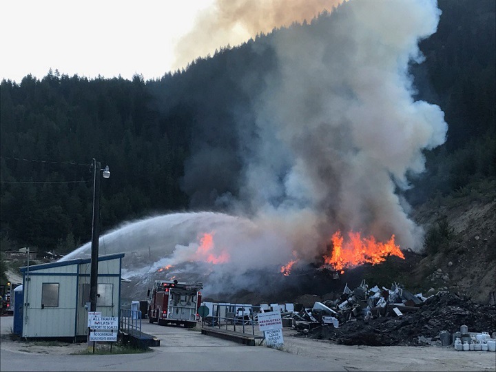 The fire at the Sicamous landfill started in wood chip pile, then spread to nearby wood waste pile, according to the Columbia Shuswap Regional District.