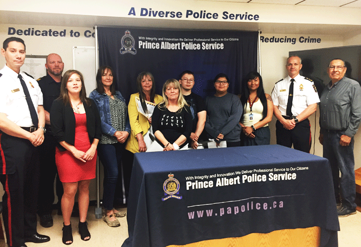 Prince Albert police recognized four high school students on Tuesday to thank them for their efforts in promoting sobriety in the community.