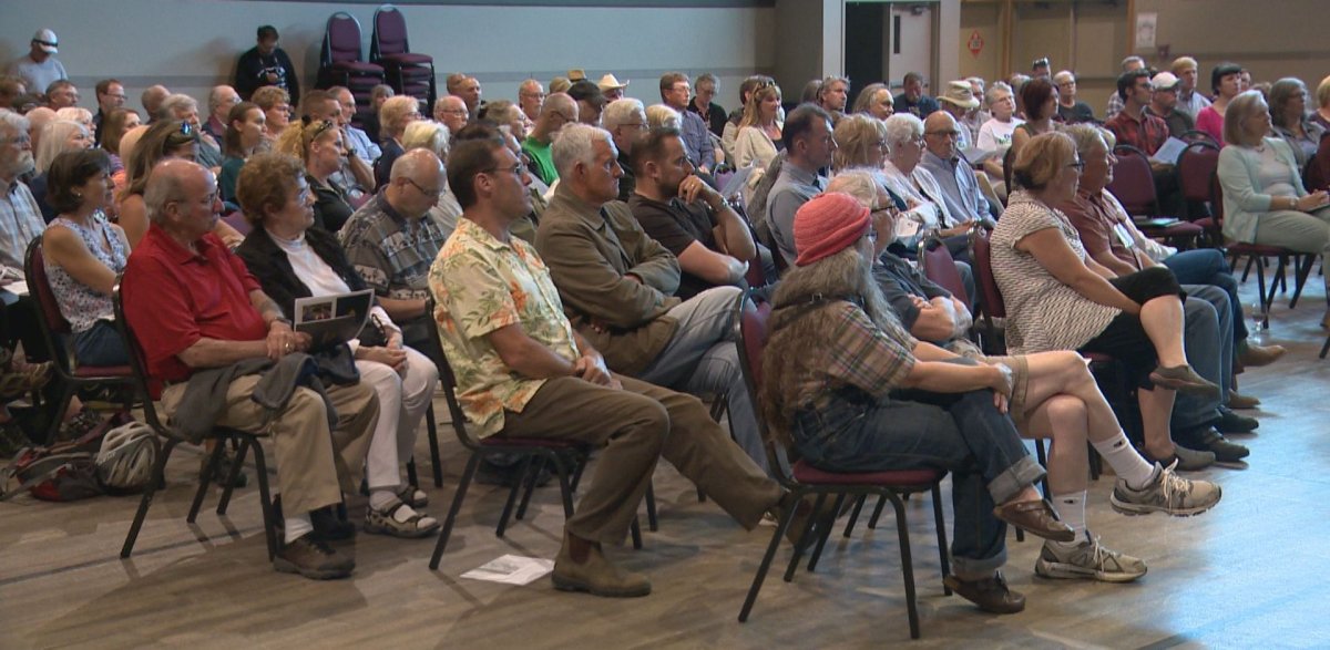 Critics of the Springbank Dam held an information session on June 17, 2019.