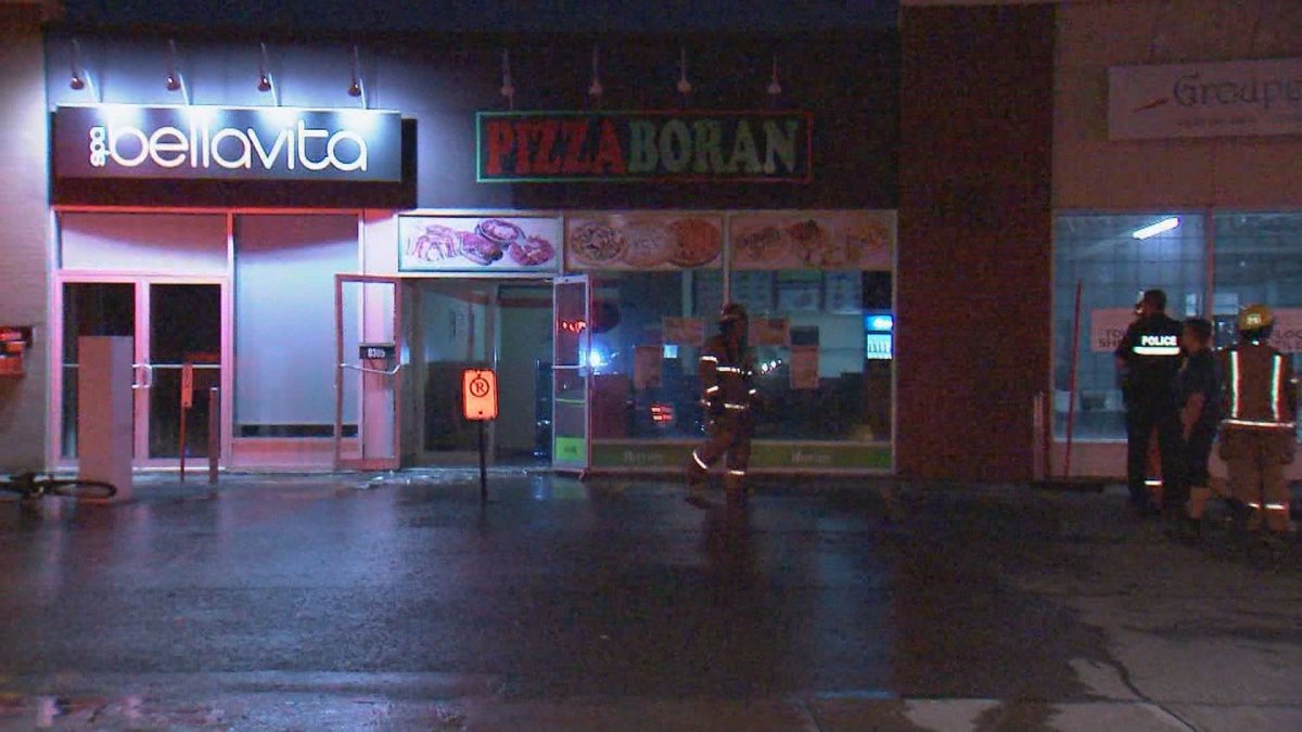 The back door of the business was smashed open and accelerant material was found at the scene, said police.