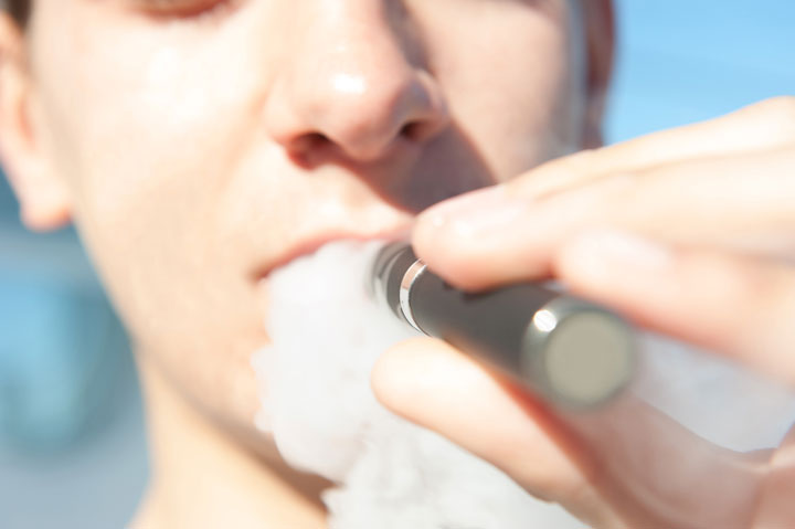 A teenage boy's jaw was broken after his e-cigarette blew up in his face.