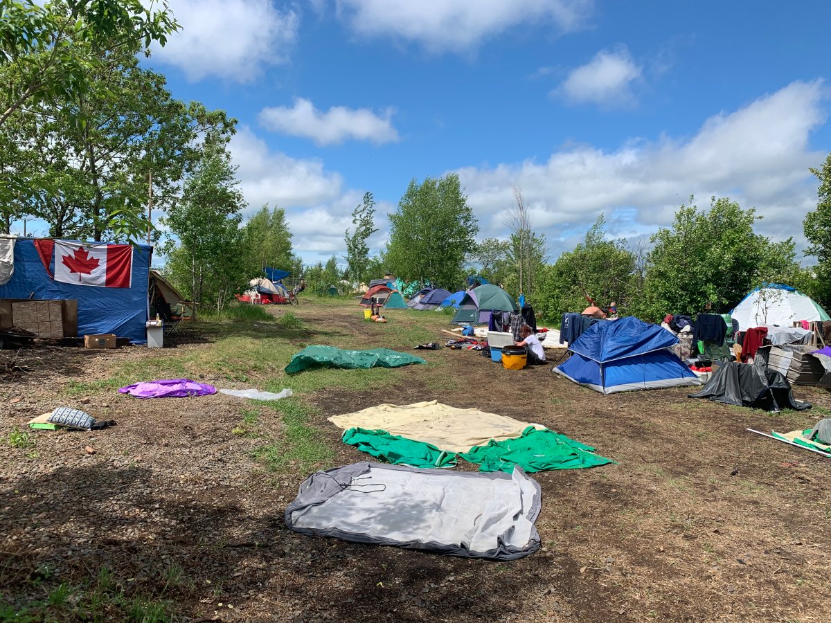 The tent camp located off Albert Street is being monitored by local agencies and bylaw officers, according to a City of Moncton statement.