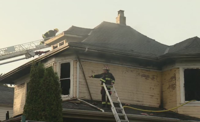 Vancouver fire crews battle fire at abandoned home Sunday morning.