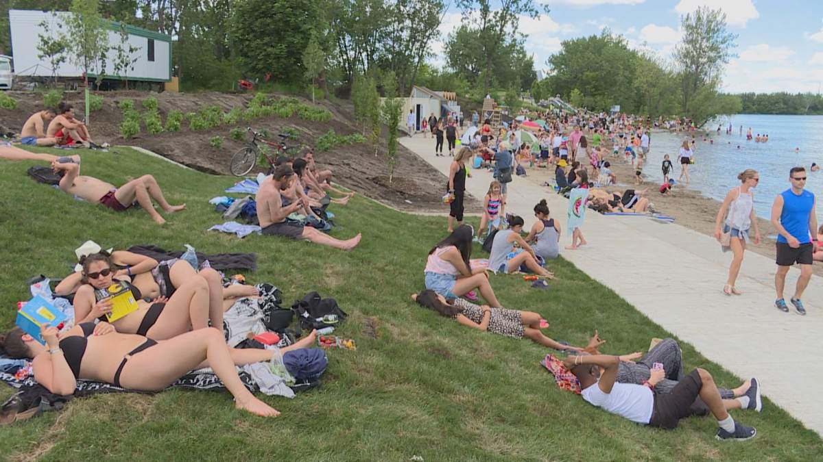 The Verdun beach is open after the project was first proposed several years ago. (Global News)