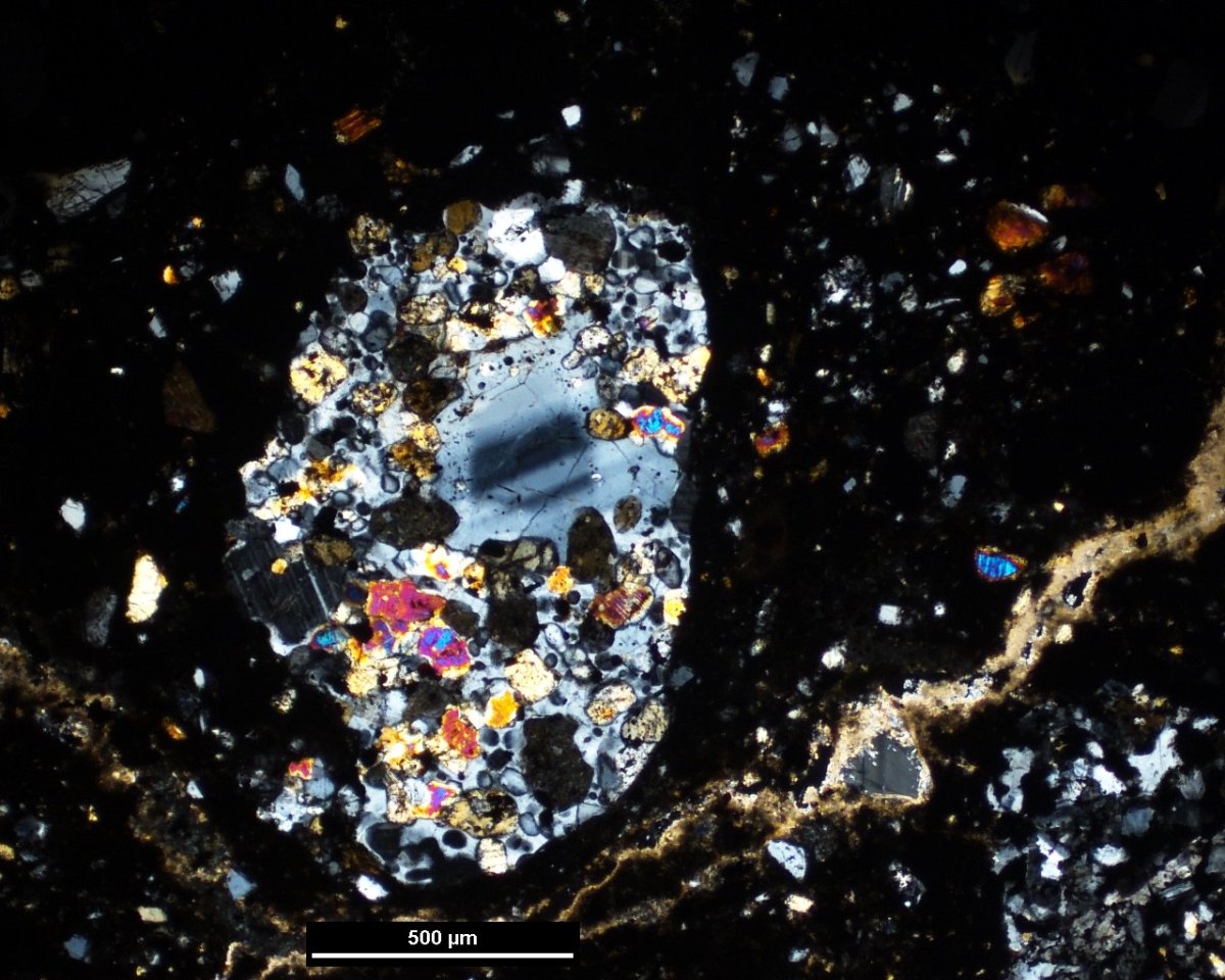 Microscope image taken in Western’s Zircon and Accessory Phase Laboratory of a thin slice through the meteorite shows most ancient (>4.43 billion years) crust of Mars. It has not witnessed giant impact processes so giant impacts had to have happened earlier.