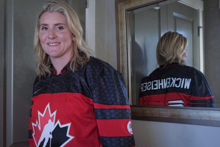 Four time Olympic gold medalist Hayley Wickenheiser poses for a portrait in Calgary on January 11, 2017.