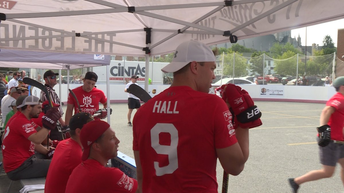 Hall and 50 other professional hockey players took part in Taylor Hall's Ball Hockey Tournament which supports the local Boys and Girls Club.