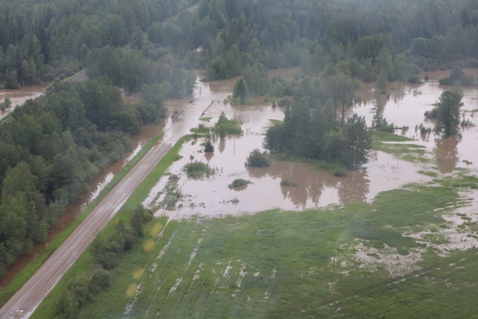 Flooding in Yellowhead County on Wednesday, July 10, 2019.