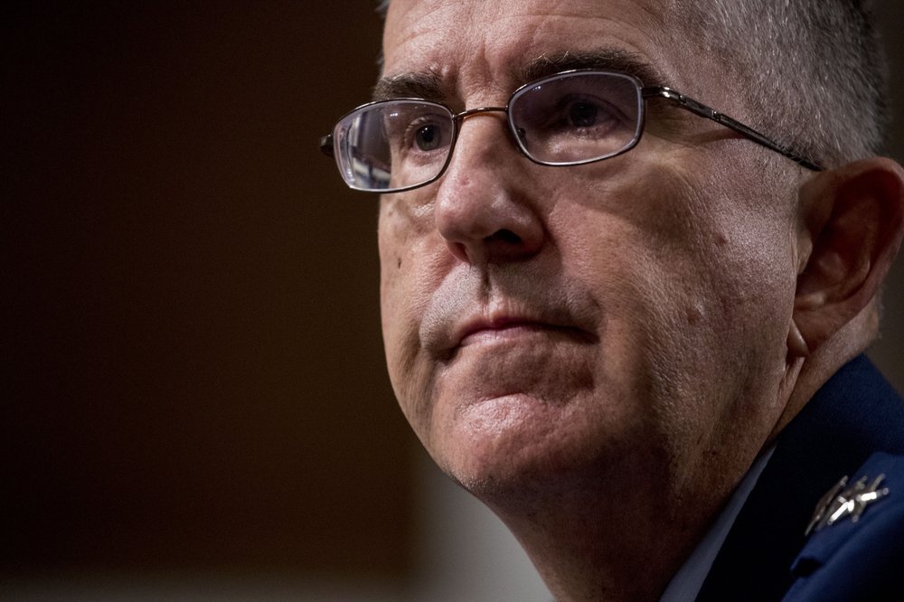 Gen. John Hyten appears before the Senate Armed Services Committee on Capitol Hill in Washington, Tuesday, July 30, 2019, for his confirmation hearing to be Vice Chairman of the Joint Chiefs of Staff. 