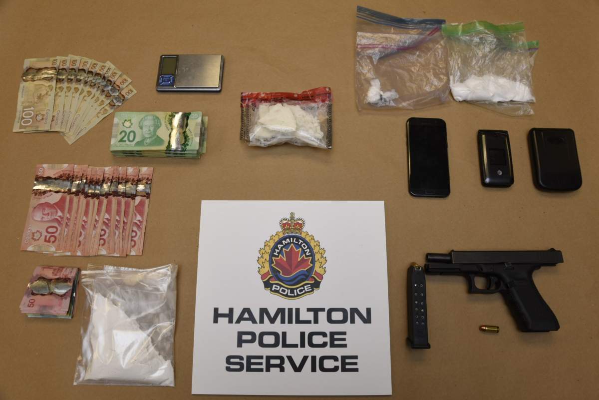 Police arrested two people and seized drugs, guns and cash following an investigation in Hamilton's east end.