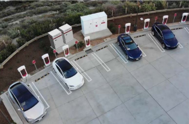 Tesla approached Town staff to identify a location within the community to install eight of their new
supercharger stations.