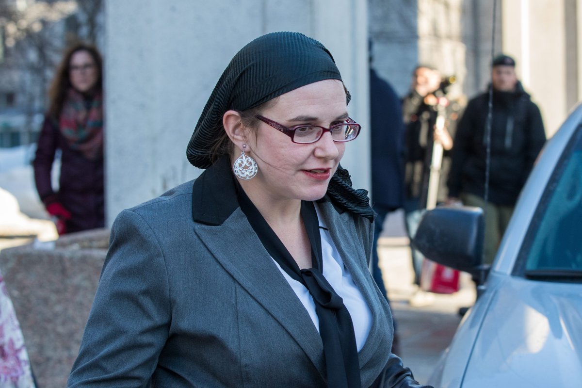 Caitlan Coleman leaves the Ottawa court house in Ottawa, Ontario on Wednesday, March 27, 2019. 