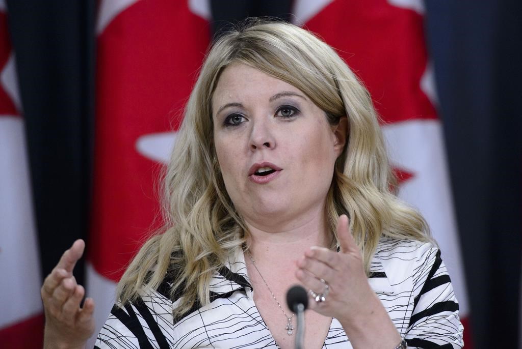 Conservative MP Michelle Rempel speaks following the tabling of the 2019 Spring Reports of the Auditor General in Ottawa on May 7, 2019. A Conservative MP says she would like to see a national framework developed on the use of emotional service animals in public spaces after watching her husband encounter numerous barriers while travelling in Canada with his dog, Midas.