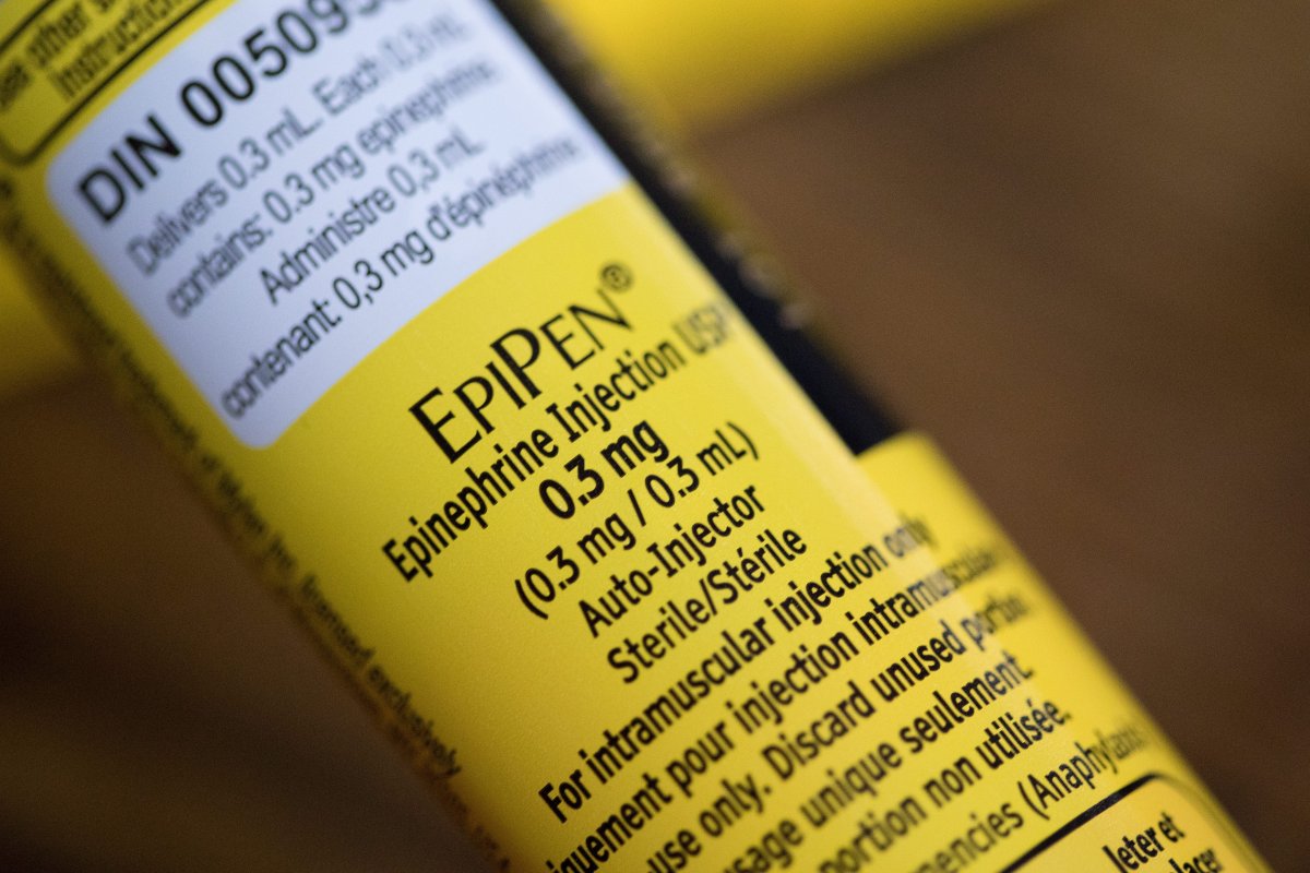 An EpiPen pictured in Kingston, Ont., on Thursday, May 9, 2019.