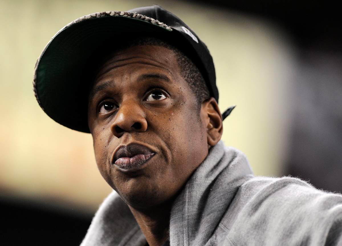 Music mogul Jay-Z watches game five of the American League Division Series playoffs between the New York Yankees and the Detroit Tigers at Yankees Stadium in the Bronx, New York City on Oct. 6, 2011