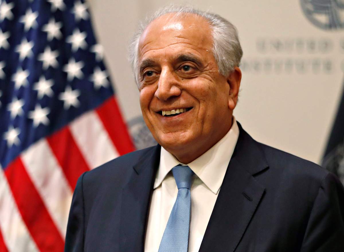 In this Feb. 8, 2019, file photo, Special Representative for Afghanistan Reconciliation Zalmay Khalilzad at the U.S. Institute of Peace, in Washington.   