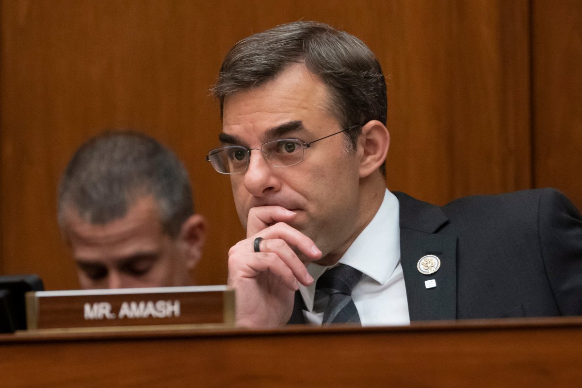 FILE - In this June 12, 2019 file photo, Rep. Justin Amash, R-Mich., listens to debate as the House Oversight and Reform Committee considers whether to hold Attorney General William Barr and Commerce Secretary Wilbur Ross in contempt for failing to turn over subpoenaed documents related to the Trump administration's decision to add a citizenship question to the 2020 census, on Capitol Hill in Washington.