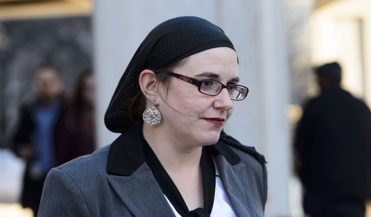 Caitlan Coleman leaves court in Ottawa on, March 27, 2019. 