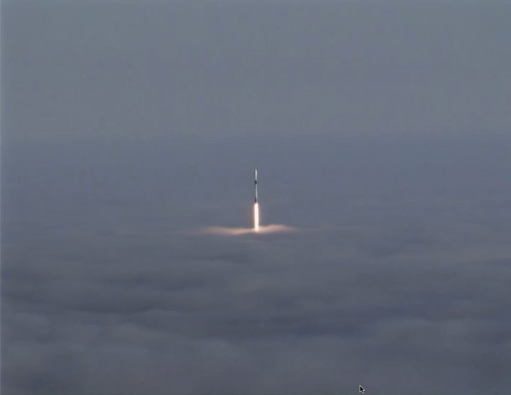 This image from video released by the U.S. Air Force shows the launch of a SpaceX Falcon 9 rocket carrying the Canada's Radarsat Constellation Mission (RCM) from Space Launch Complex-4 in Vandenberg Air Force Base, Calif. 