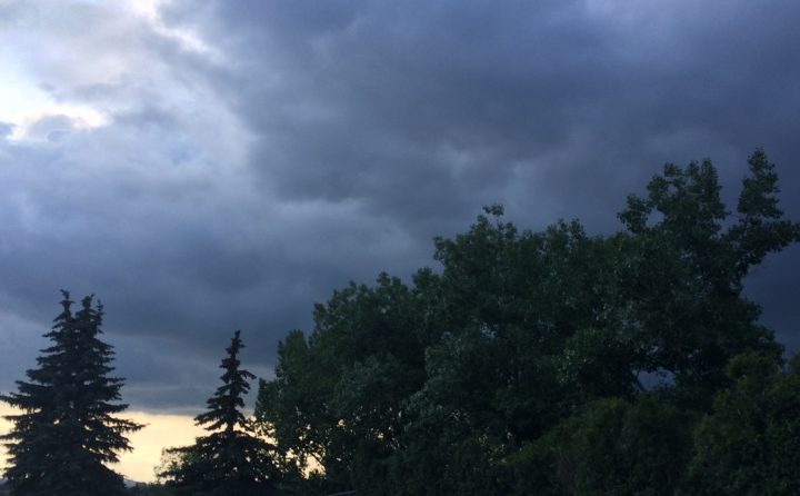 A thunderstorm warning was issued for Calgary on July 7, 2019.