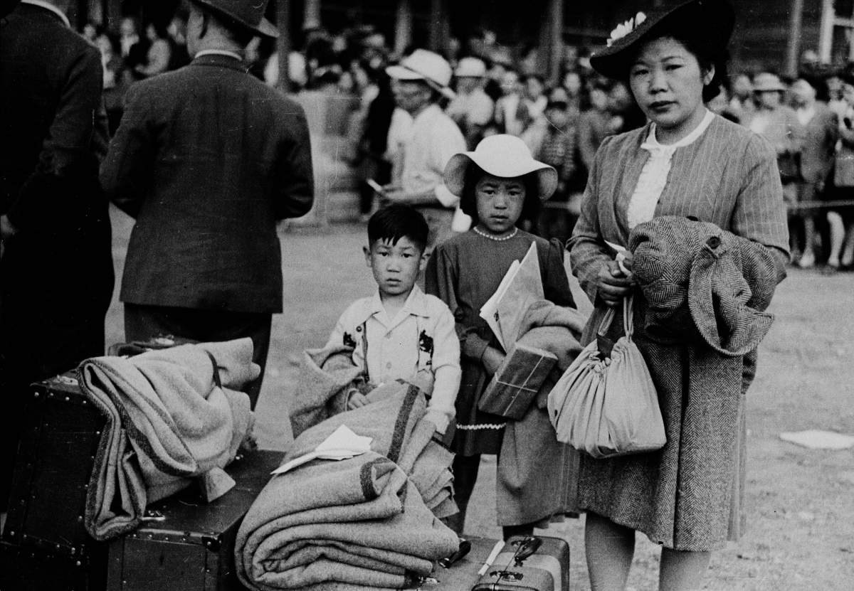 Relocation of Japanese-Canadians to camps in the interior of British Columbia .