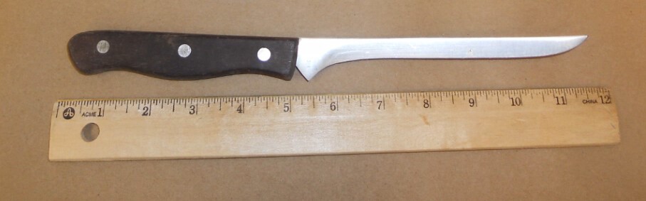 The knife recovered at the scene.