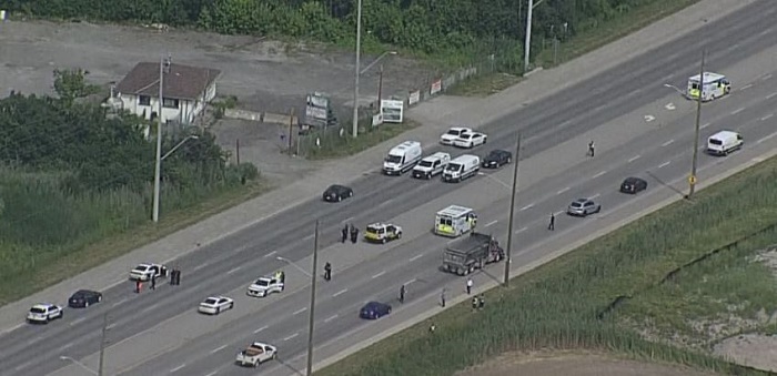 Scene of a fatal collision in Brampton Tuesday.